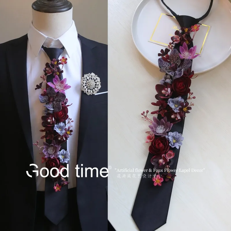 Men'S Grooming Wedding Day - Bloemstrik, kunstbloem, animatiekleding voor jongensgroepen, bruiloftsgelegenheid