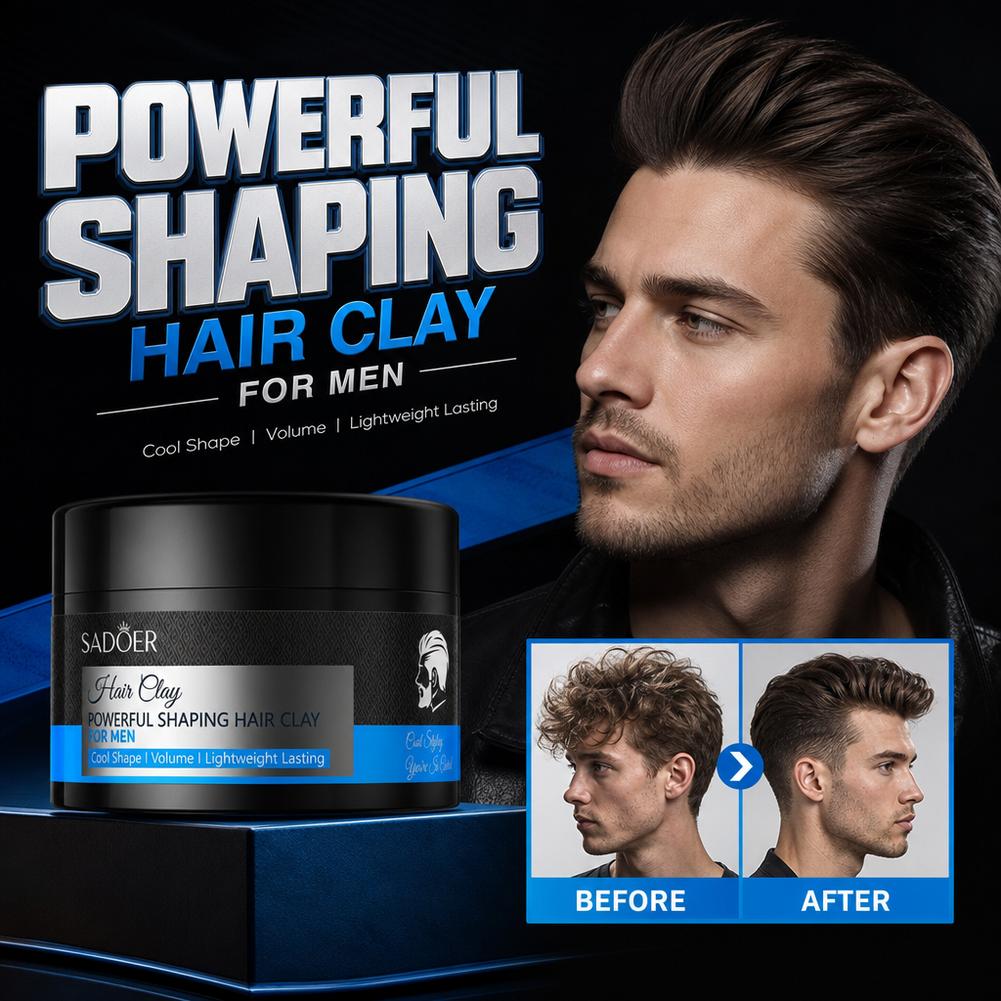 Pomade Hair Clay - Matte haarstyling klei, sterke hold, niet-vette