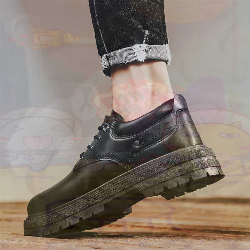 Men'S Grooming Wholesale Suppliers - Donker natuurlijk leer Mode-sneakers Tennis Herensneakers